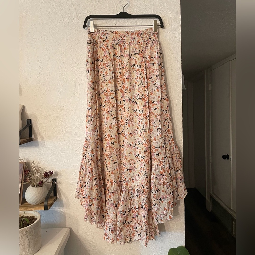 Free People Pretty Daze Ivory Floral Print Maxi Skirt - Picture 4 of 9